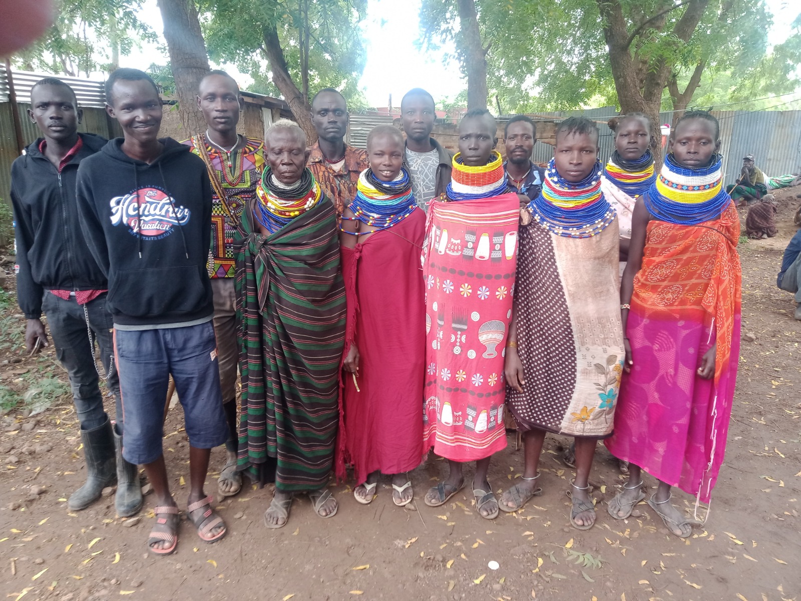 Young people and women of the community gathered in Turkana